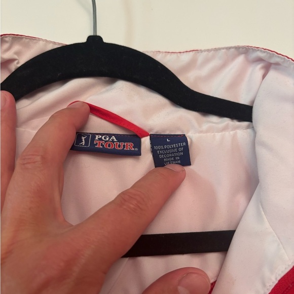 PGA TOUR Red Windbreaker Pullover | Men’s Large | Quarter Zip - Picture 5 of 6